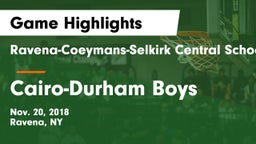 Ravena-Coeymans-Selkirk Central School District vs Cairo-Durham  Boys Game Highlights - Nov. 20, 2018