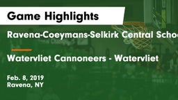 Ravena-Coeymans-Selkirk Central School District vs Watervliet Cannoneers - Watervliet Game Highlights - Feb. 8, 2019