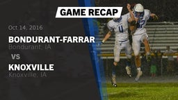 Recap: Bondurant-Farrar  vs. Knoxville  2016