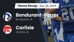 Recap: Bondurant-Farrar  vs. Carlisle  2019