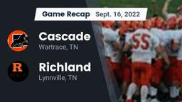 Recap: Cascade  vs. Richland  2022