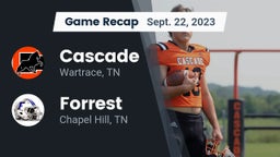 Recap: Cascade  vs. Forrest  2023