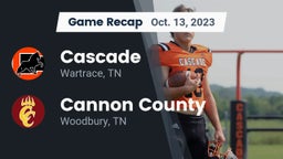 Recap: Cascade  vs. Cannon County  2023