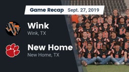 Recap: Wink  vs. New Home  2019
