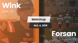 Matchup: Wink  vs. Forsan  2019