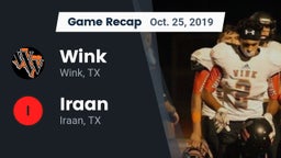 Recap: Wink  vs. Iraan  2019