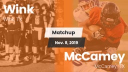 Matchup: Wink  vs. McCamey  2019