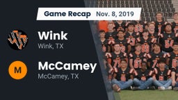 Recap: Wink  vs. McCamey  2019
