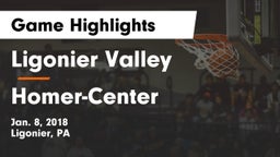 Ligonier Valley  vs Homer-Center Game Highlights - Jan. 8, 2018