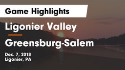 Ligonier Valley  vs Greensburg-Salem  Game Highlights - Dec. 7, 2018