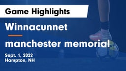 Winnacunnet  vs manchester memorial Game Highlights - Sept. 1, 2022