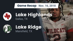 Recap: Lake Highlands  vs. Lake Ridge  2018