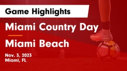 Miami Country Day  vs Miami Beach Game Highlights - Nov. 3, 2023