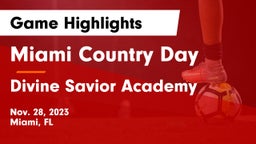 Miami Country Day  vs Divine Savior Academy Game Highlights - Nov. 28, 2023