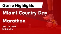 Miami Country Day  vs Marathon Game Highlights - Jan. 18, 2024