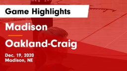 Madison  vs Oakland-Craig  Game Highlights - Dec. 19, 2020