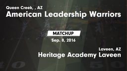 Matchup: American Leadership  vs. Heritage Academy Laveen 2016