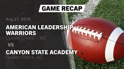 Recap: American Leadership Warriors vs. Canyon State Academy  2016