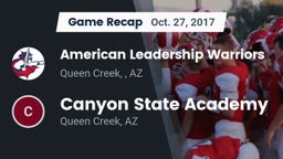 Recap: American Leadership Warriors vs. Canyon State Academy  2017