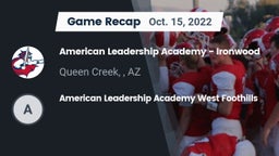 Recap: American Leadership Academy - Ironwood vs. American Leadership Academy West Foothills 2022