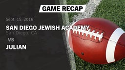 Recap: San Diego Jewish Academy  vs. Julian 2016