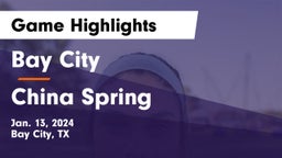 Bay City  vs China Spring  Game Highlights - Jan. 13, 2024