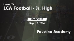 Matchup: Lucas Christian Acad vs. Faustina Academy 2016