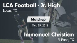 Matchup: Lucas Christian Acad vs. Immanuel Christian  2016