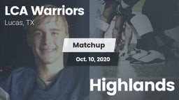 Matchup: LCA Warriors vs. Highlands 2020