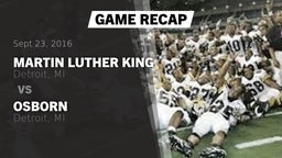 Recap: Martin Luther King  vs. Osborn  2016