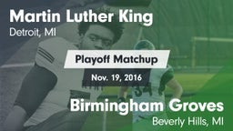 Matchup: Martin Luther King H vs. Birmingham Groves  2016