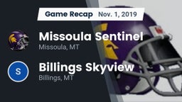 Recap: Missoula Sentinel  vs. Billings Skyview  2019