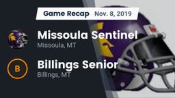 Recap: Missoula Sentinel  vs. Billings Senior  2019