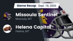 Recap: Missoula Sentinel  vs. Helena Capital  2020