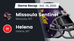 Recap: Missoula Sentinel  vs. Helena  2020