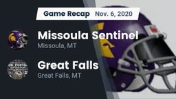 Recap: Missoula Sentinel  vs. Great Falls  2020