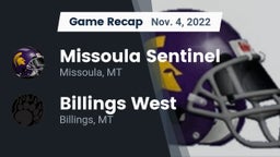 Recap: Missoula Sentinel  vs. Billings West  2022