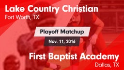 Matchup: Lake Country vs. First Baptist Academy 2016