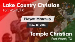 Matchup: Lake Country vs. Temple Christian  2016