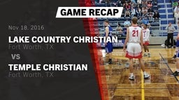 Recap: Lake Country Christian  vs. Temple Christian  2016