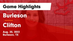 Burleson  vs Clifton  Game Highlights - Aug. 20, 2022
