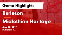 Burleson  vs Midlothian Heritage  Game Highlights - Aug. 20, 2022