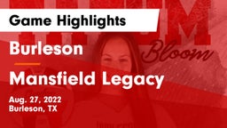 Burleson  vs Mansfield Legacy  Game Highlights - Aug. 27, 2022