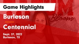 Burleson  vs Centennial  Game Highlights - Sept. 27, 2022