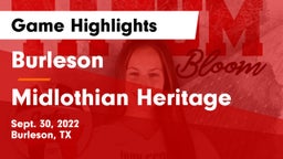 Burleson  vs Midlothian Heritage  Game Highlights - Sept. 30, 2022