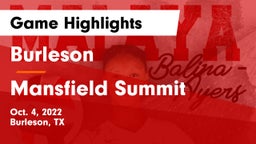 Burleson  vs Mansfield Summit Game Highlights - Oct. 4, 2022