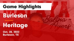 Burleson  vs Heritage Game Highlights - Oct. 28, 2022