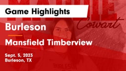 Burleson  vs Mansfield Timberview  Game Highlights - Sept. 5, 2023