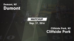Matchup: Dumont  vs. Cliffside Park  2016