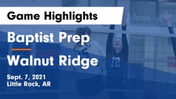 Baptist Prep  vs Walnut Ridge  Game Highlights - Sept. 7, 2021